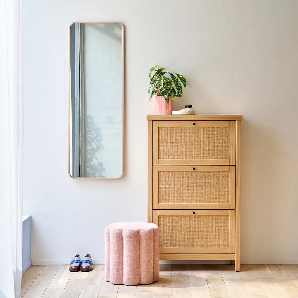 Rechthoekige spiegel in eikenfineer 42x120 cm Iodus