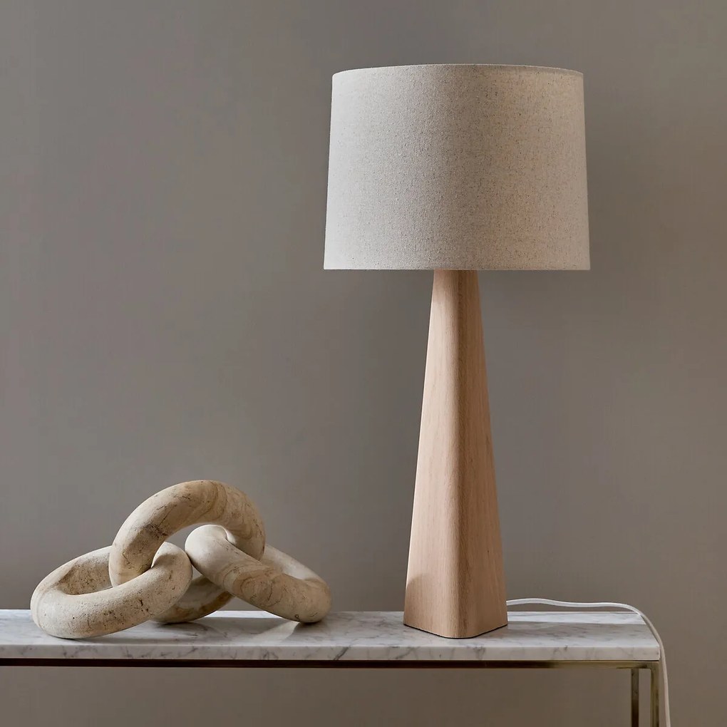 Lamp in eikenhout en linnen, Nestwood