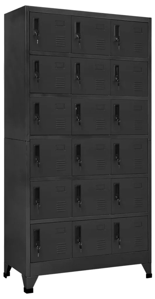 vidaXL Lockerkast 90x40x180 cm staal antracietkleurig