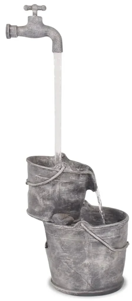 vidaXL Waterornament met kraan en emmers polyresin