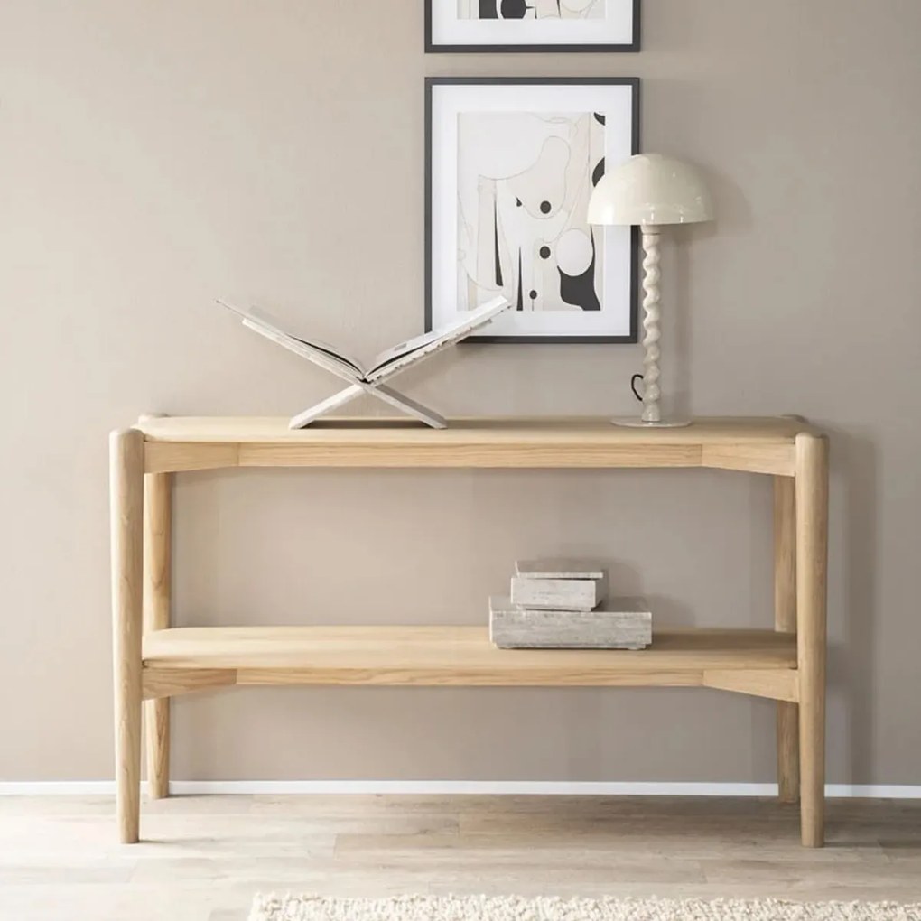 Design Wandtafel Licht Eiken Hout - 130 X 40cm.