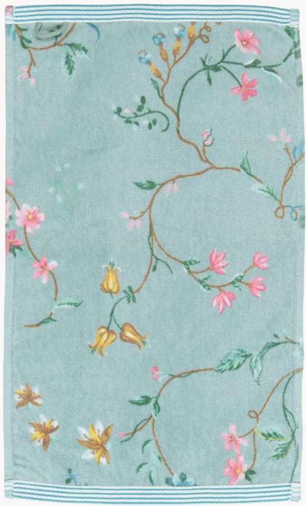 Gastendoekje Les Fleurs van fluweel en handdoekkatoen