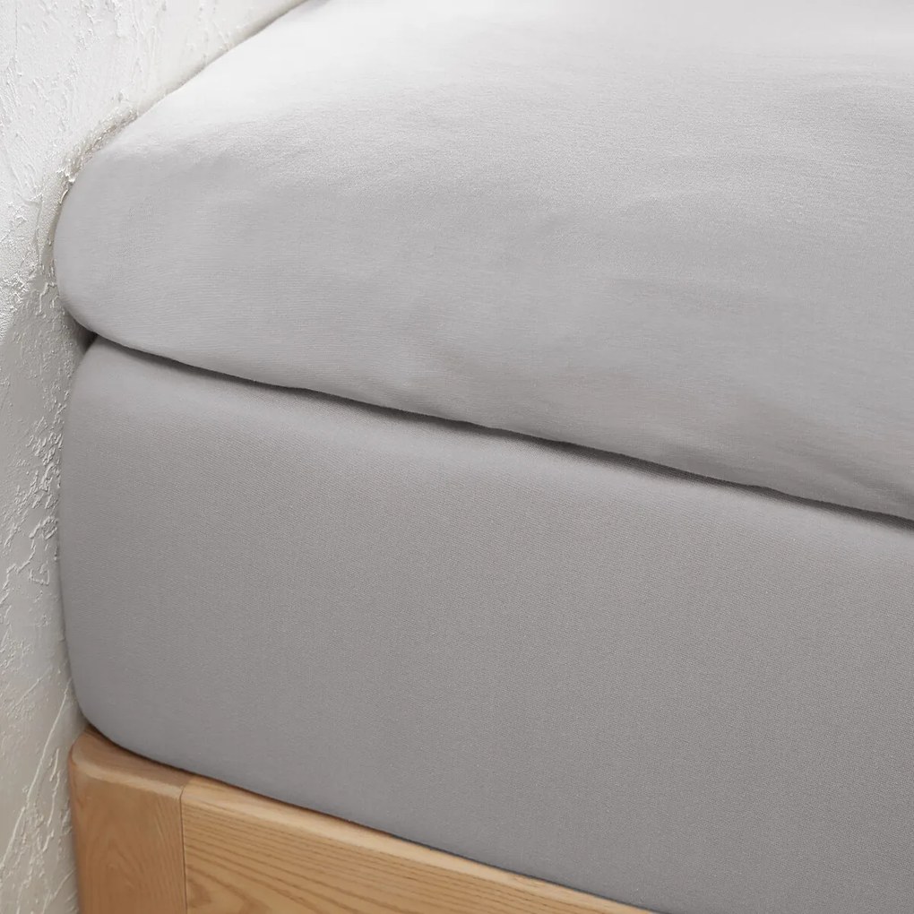Hoeslaken in jersey voor topdekmatras, 30% recycled katoen