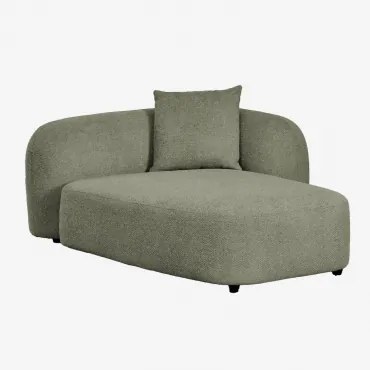 Chaise Longue Rechts Voor Modulaire Bank In Chenille Coco Stof Chenille Groen – Salie - Sklum