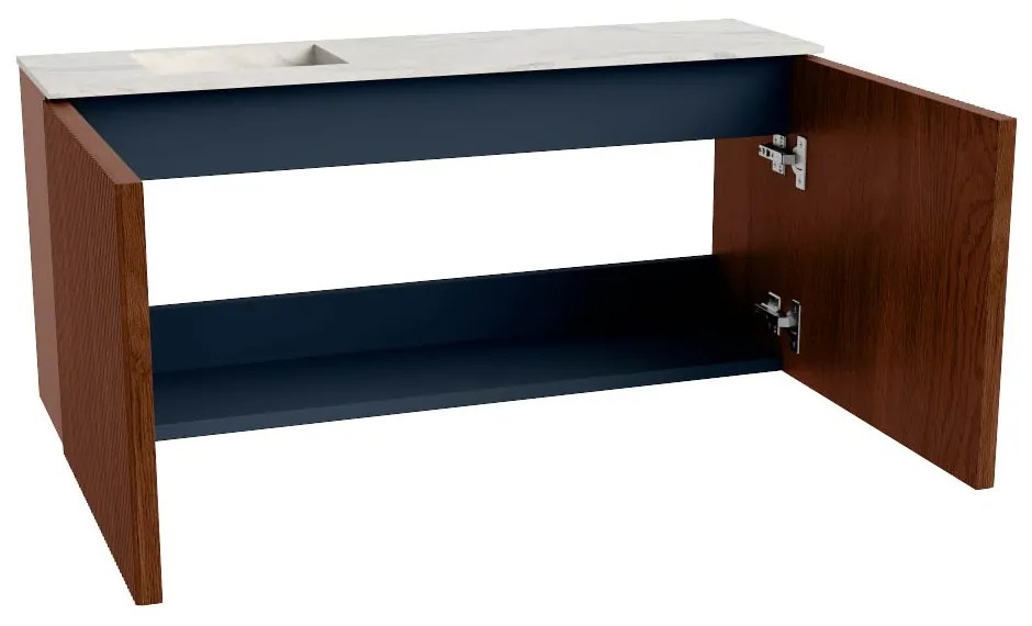 Mondiaz Joya DLux 90cm toiletmeubel ruby met wastafel faye links 1 kraangat opalo