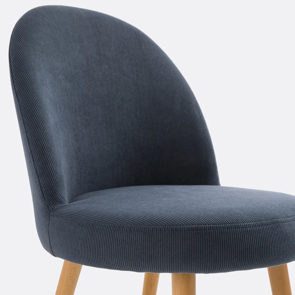 Set van 2 ribfluwelen stoelen Inès