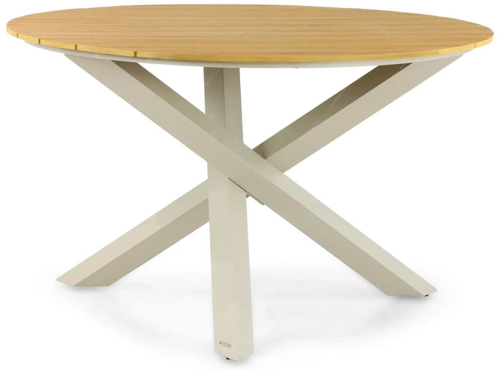 Dining Tuintafel  125 cm Aluminium/Polywood (teakfinish) Taupe Ancona