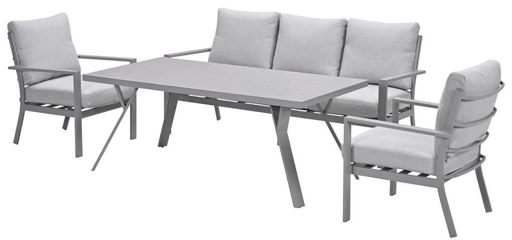 Garden Impressions Senja lounge dining set stoel-bank 4-delig taupe - valley sand