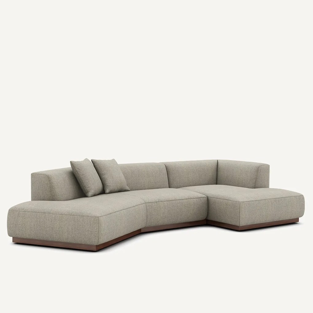 Rechte open hoekbank in tweed, JACOPO