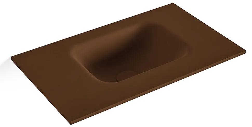 MONDIAZ LEX Rust solid surface inleg wastafel voor toiletmeubel 50cm. Positie wasbak rechts