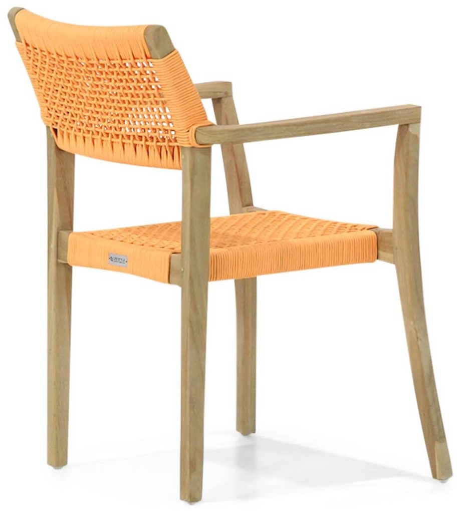 Tuinstoel stapelbaar Teak/Rope Oranje Lifestyle Garden Furniture Dallas