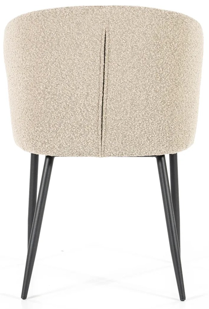 Eleonora Santos Taupe Eetstoel Boucle Met Ronde Rug