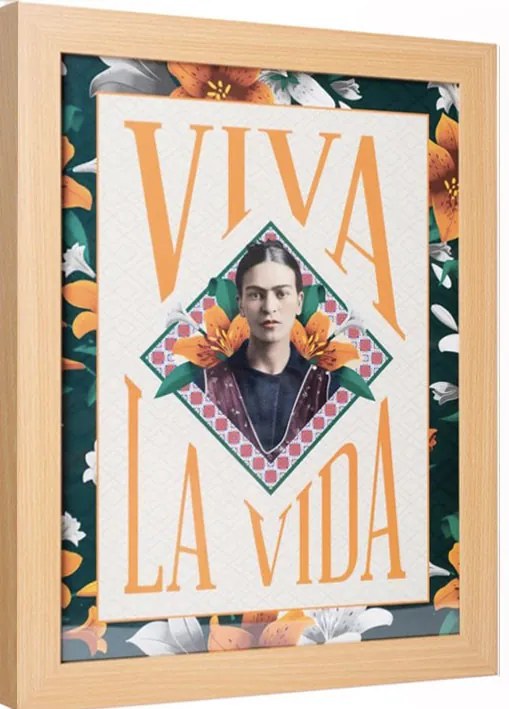 Ingelijste poster Frida Kahlo - Viva La Vida