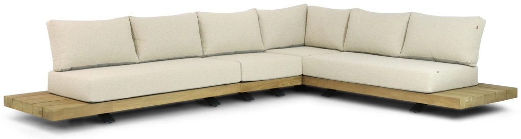 Hoek loungeset 6 personen Aluminium/Teak Old teak greywash  Santika Furniture Santika
