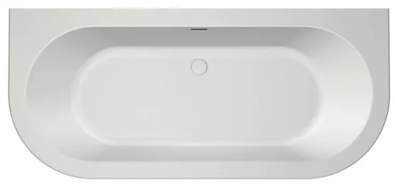 Xenz Charley half vrijstaand bad acryl 165x75x60cm wit mat met waste koper