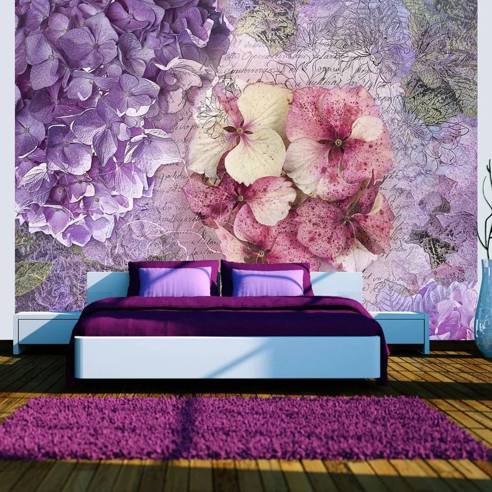Fotobehang - Herinnering  in paars en roze