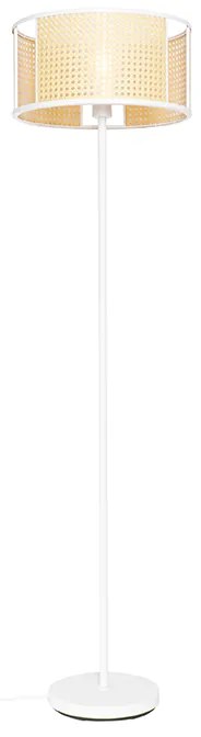 Oosterse vloerlamp wit met rotan 40 cm - Akira