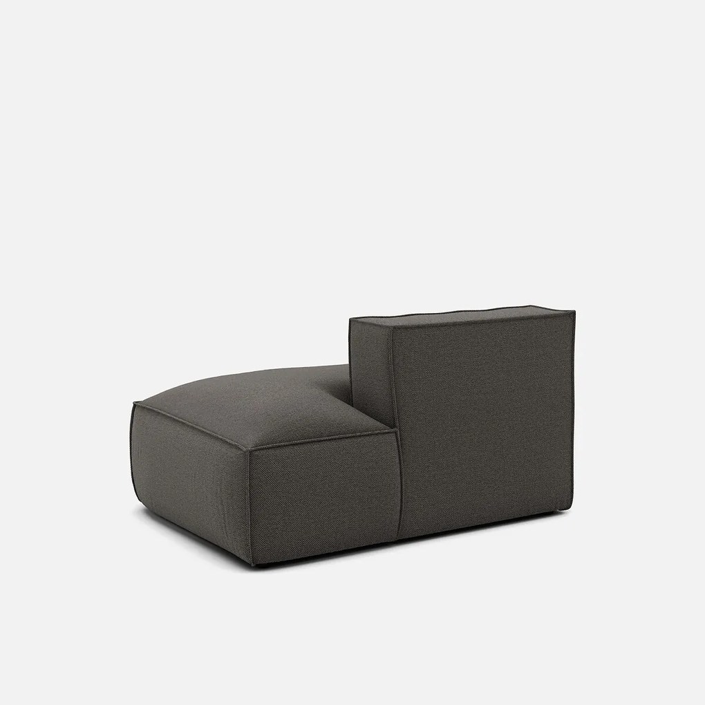 Rechts chaise longue-element voor modulaire bank, in structuurstof, Seven