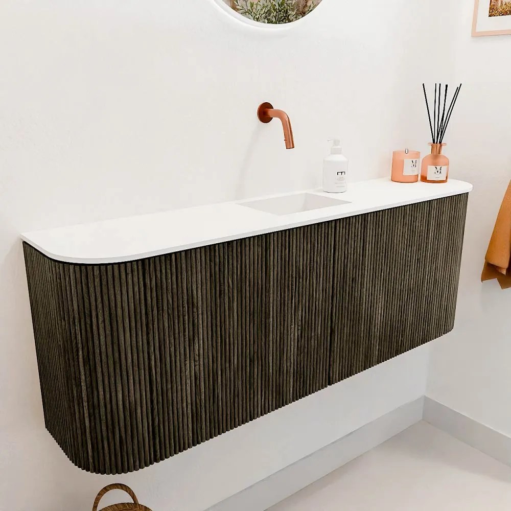 Mondiaz Joya 115cm toiletmeubel ronding links/rechts shadow met wastafel faye midden zonder kraangat talc