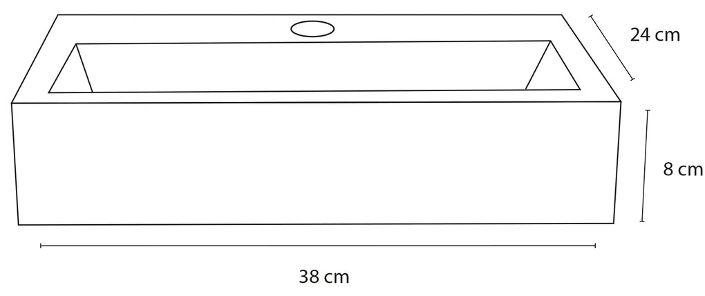 Differnz Flat fontein 38x24cm lichtgrijs beton