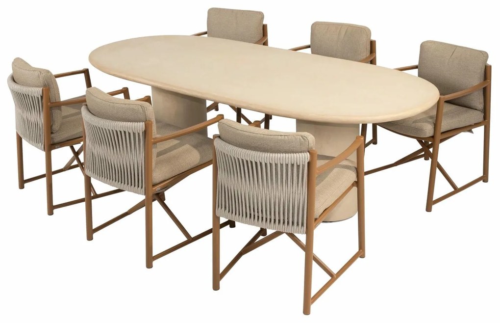 4 Seasons Outdoor Marina tuinstoel amber SALE Tuinstoel taupe weerbestendig