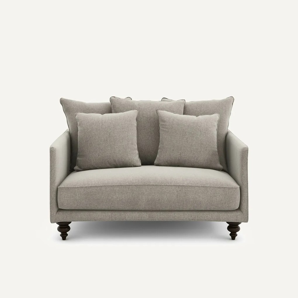 2-zits compacte bank in chenille fluweel, Lazare