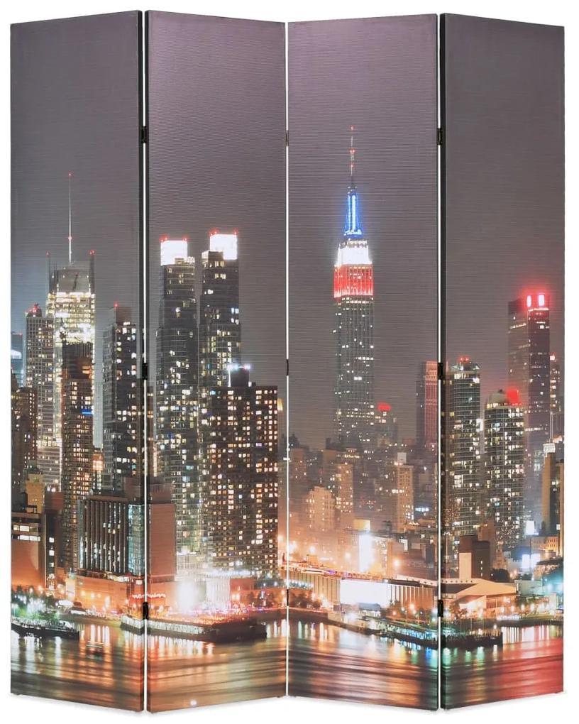vidaXL Kamerscherm inklapbaar New York bij nacht 160x170 cm