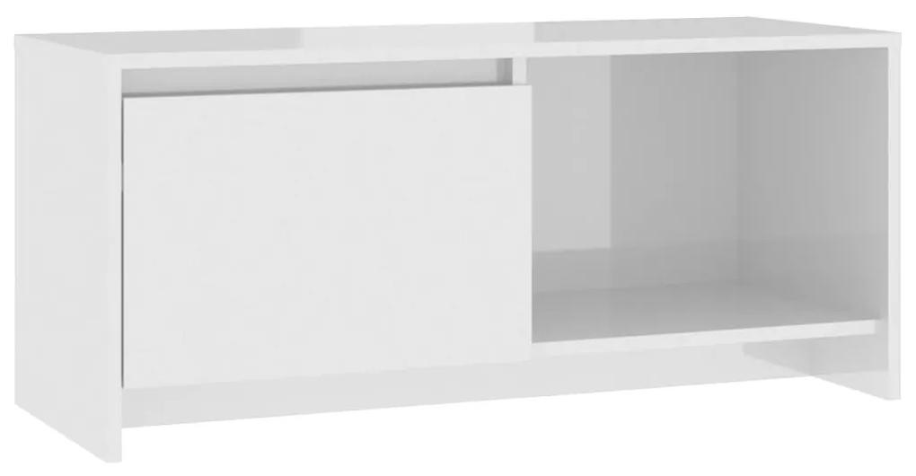 vidaXL Tv-meubel 90x35x40 cm spaanplaat hoogglans wit