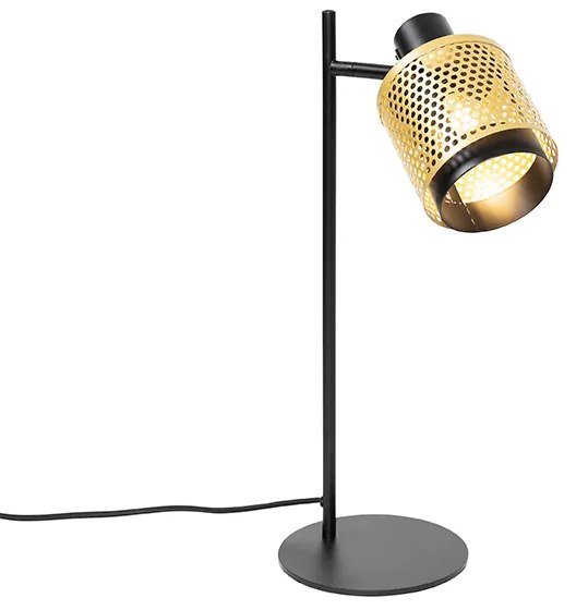 Industriële tafellamp zwart met goud - Kayden