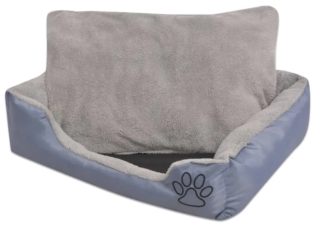 vidaXL Hondenbed met gewatteerd kussen maat S grijs