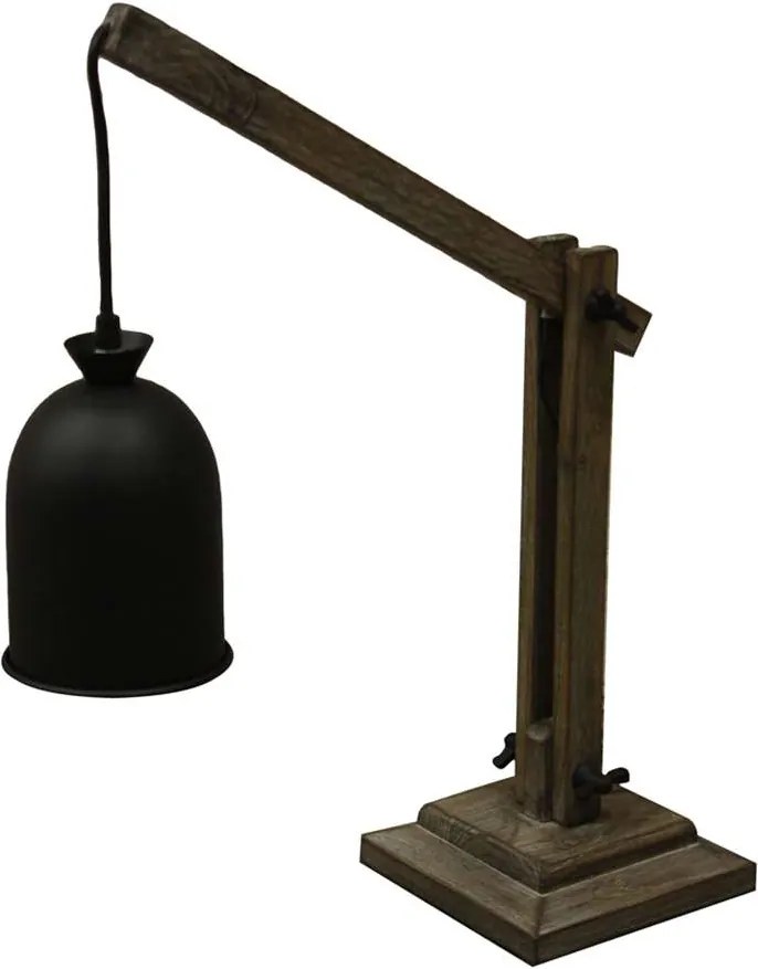 HSM Collection tafellamp - oud grijs/zwart -42x17x53 cm - Leen Bakker