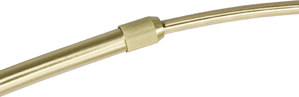 Vloerlamp staal met oranje kap met gouden binnenkant 50cm - XXL