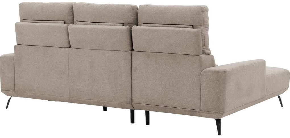 Goossens Excellent Bank Princess Met Elektrisch Uitschuifbaar Zitvlak beige, stof, 2,5-zits, elegant chic met chaise longue links