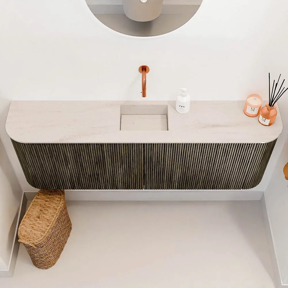 Mondiaz Joya DLux 125cm toiletmeubel ronding links/rechts shadow met wastafel faye midden zonder kraangat meli