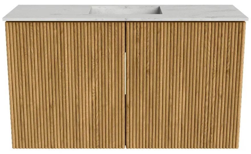 Mondiaz Joya DLux 70cm toiletmeubel oak met wastafel faye midden zonder kraangat opalo