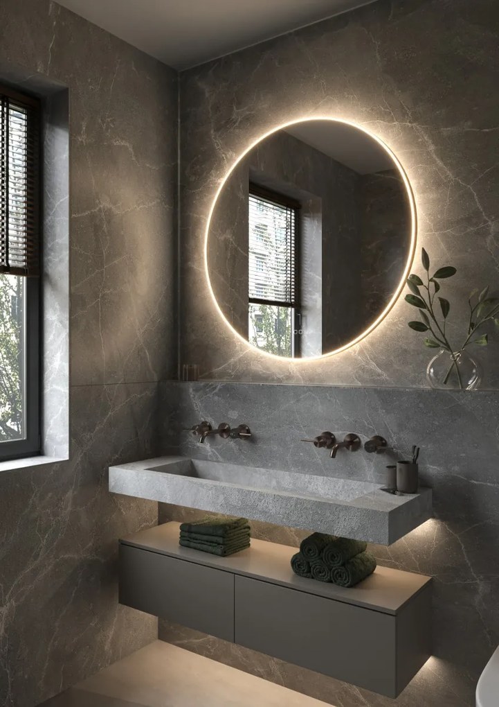 Hipp Design 013 Phantom spiegel brons met verlichting en verwarming 60x60cm