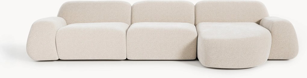 Modulaire teddy-hoekbank Wolke (4-zits)