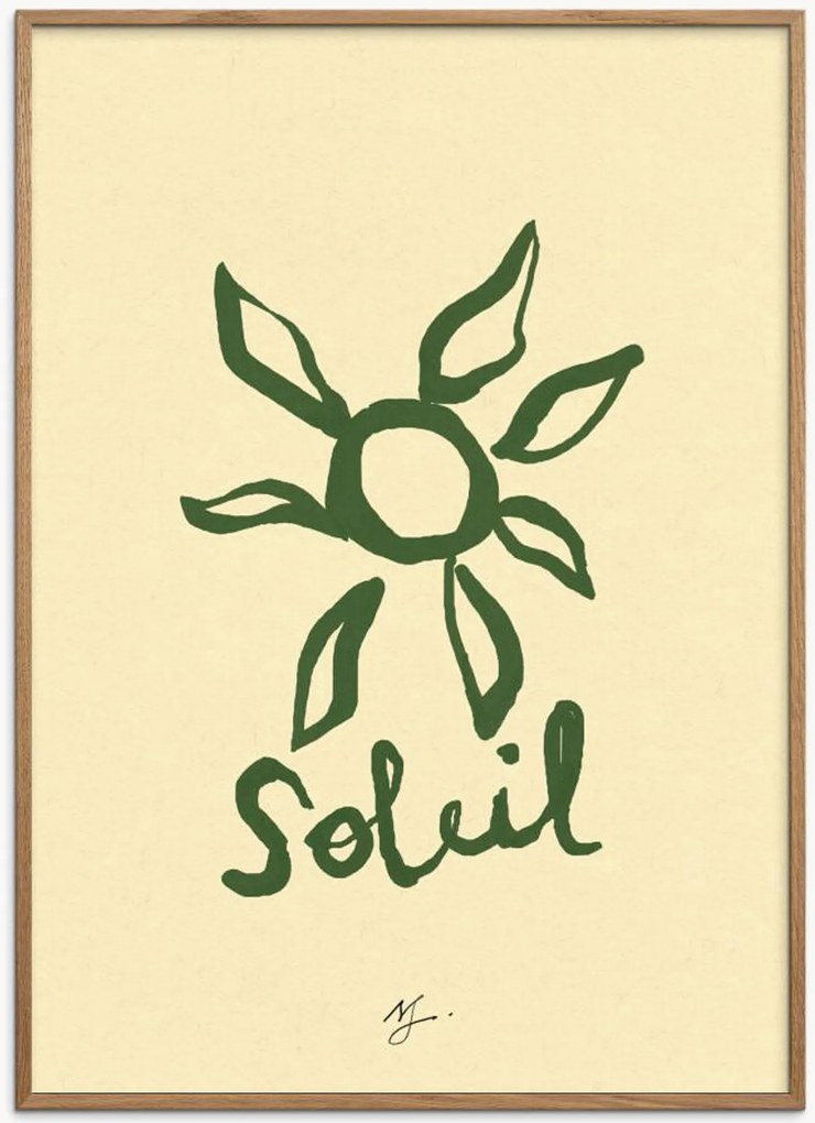 Ingelijste digitale print Soleil Vert