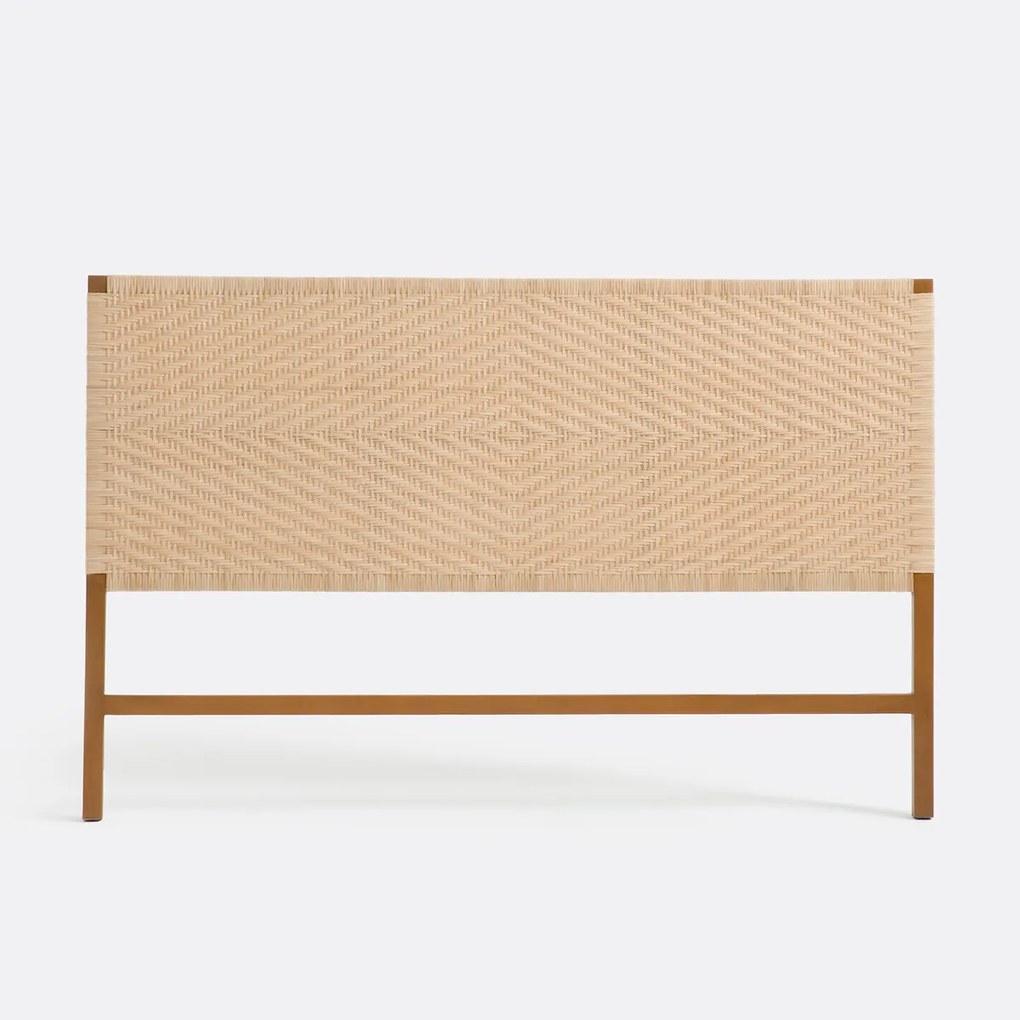 Hoofdbord in teak en wicker, Amanda
