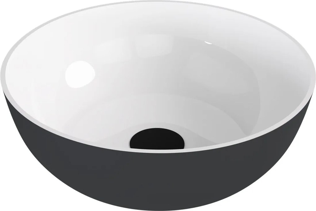 Polysan Banera waskom rond 39x14cm wit/antraciet mat