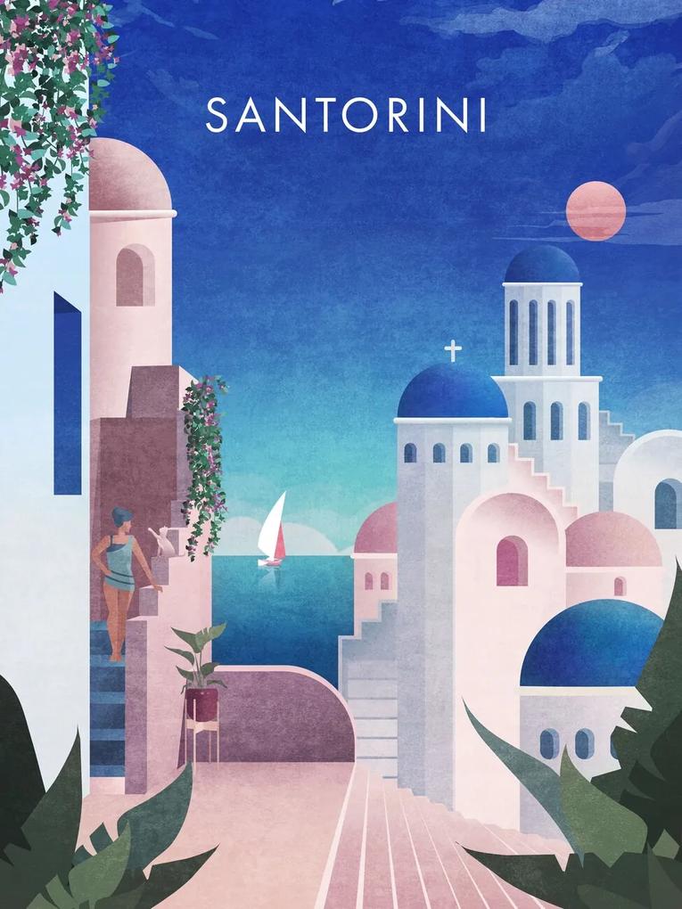 Ilustratie Santorini, Emel Tunaboylu, (30 x 40 cm)