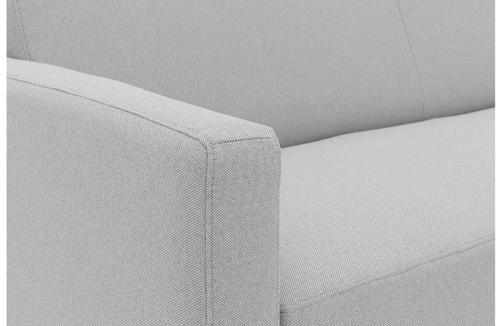 Goossens  Key West lichtgrijs, stof, 3-zits, modern design met ligelement rechts