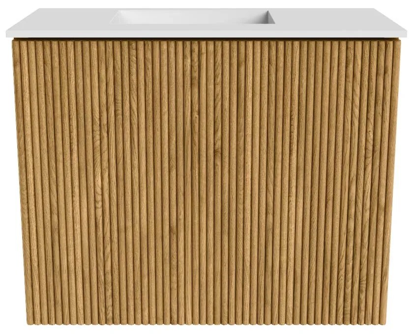 Mondiaz Joya 50cm toiletmeubel oak met wastafel faye links zonder kraangat talc