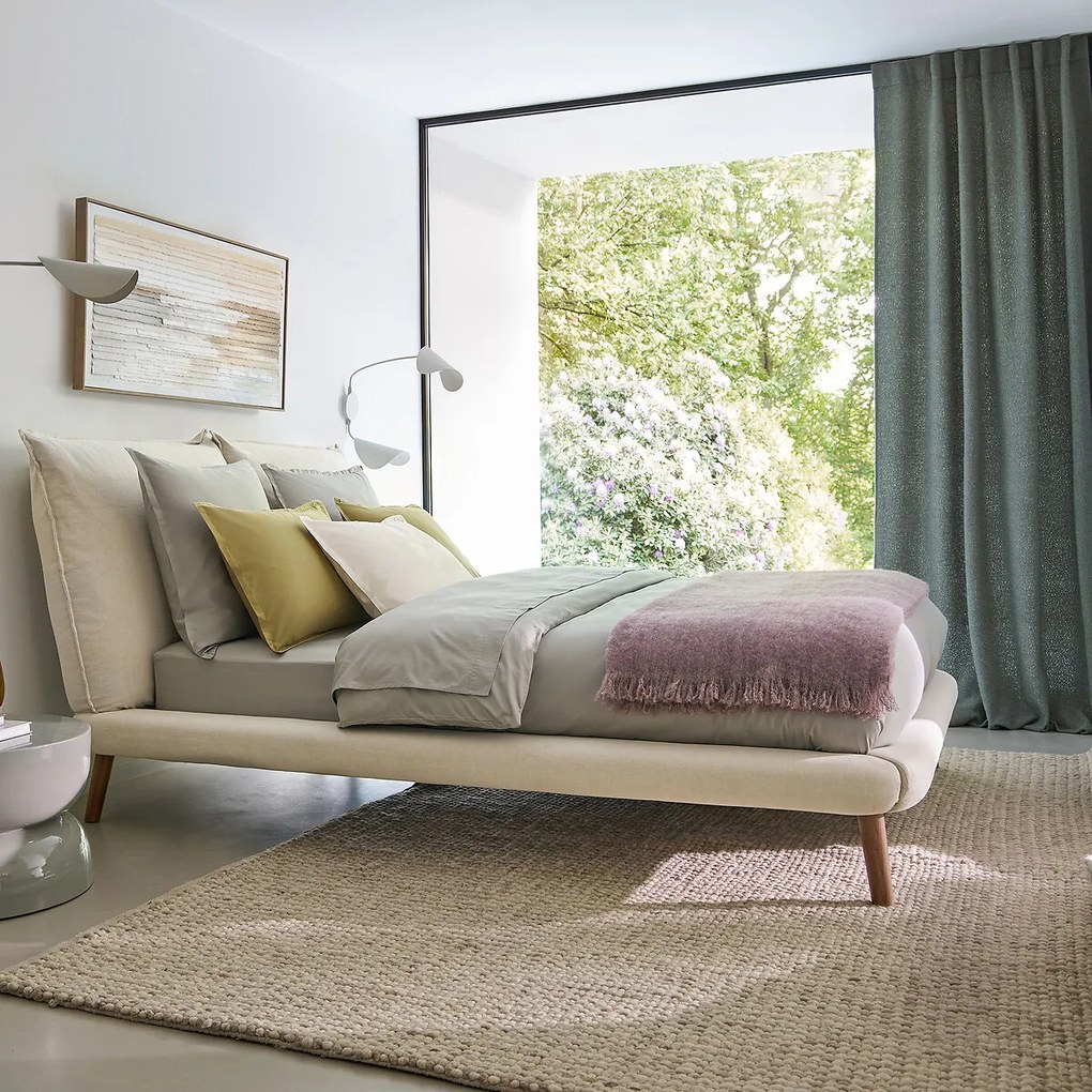 Bouclé gordijn, verborgen patjes, Belvini