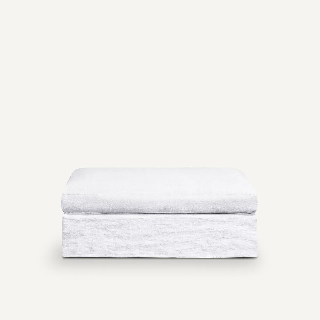 Voetenbank in stevig linnen, stonewashed, Neo Chiquito