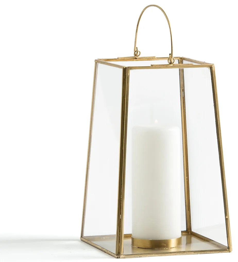 Kaarshouder in glas en messing of zwart metaal, Uyova