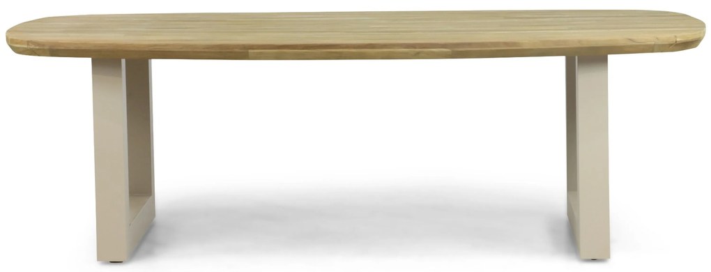 Dining Tuintafel rechthoekig 240 x 100 cm Aluminium/Teak Taupe Falcon/Talai