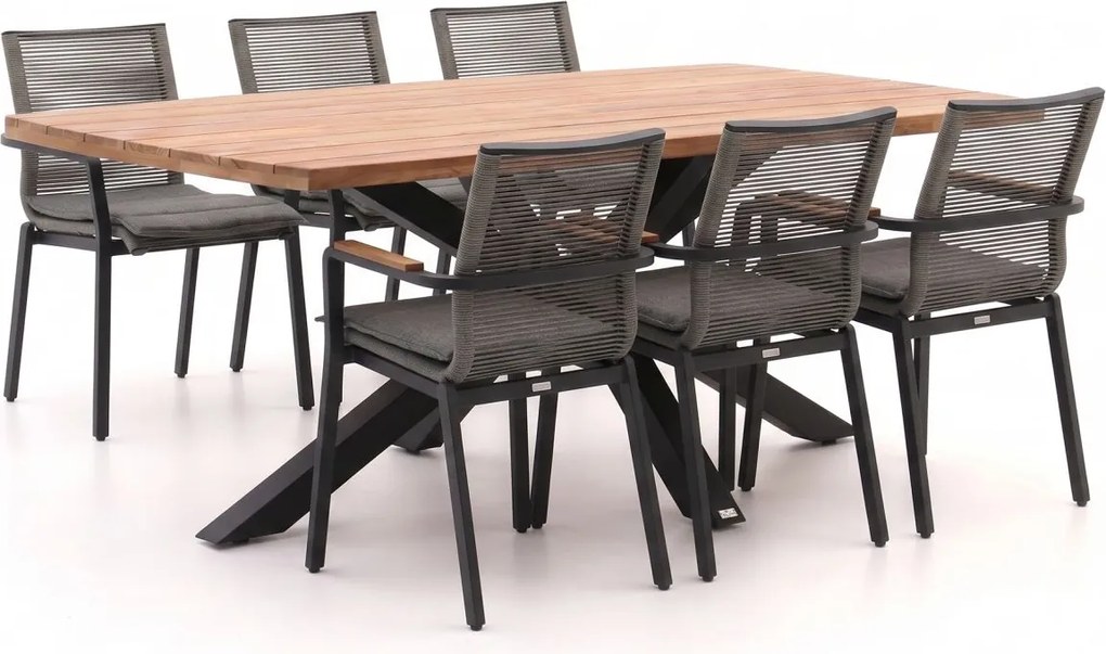 Diningset Bellagio  | 6 personen teakhout | Tuinset stapelbaar | 7-delig | Kees Smit Tuinmeubelen