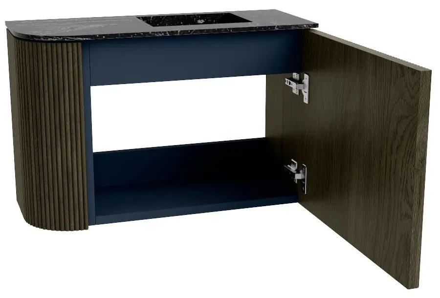 Mondiaz Joya DLux 60cm toiletmeubel ronding links shadow met wastafel faye rechts zonder kraangat lava