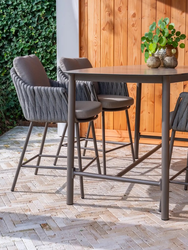 Taste by 4 Seasons Cannes high dining set met Manolo bartafel 180 cm Tuinset   bruin weerbestendig